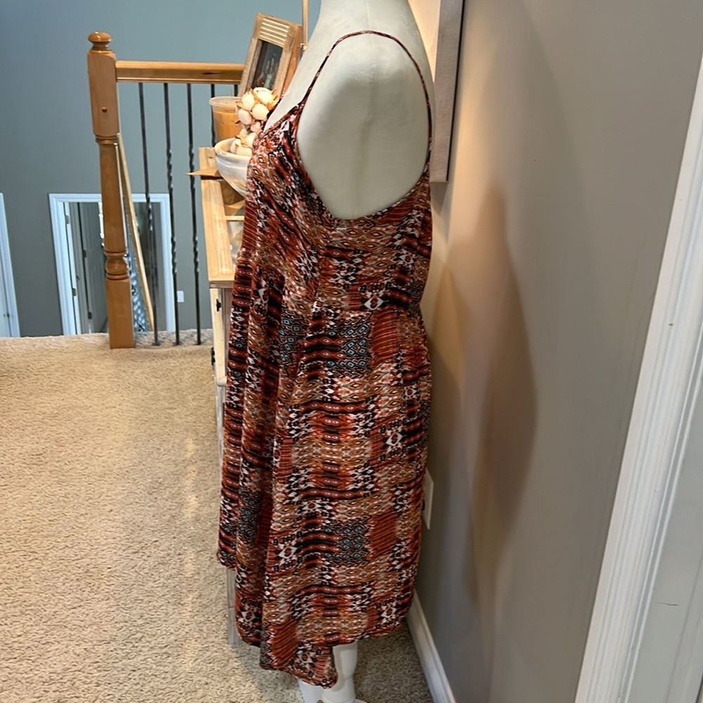 Ladies BELLINO Aztec Print Strappy Mini Dress M - Picture 3 of 9